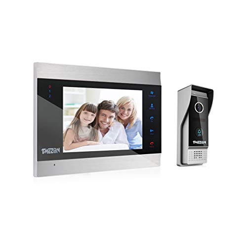 Immagine di TMEZON HD 1080P Videocitofono Visivo Door Phone,7 pollici Cablata LCD Monitor,1080p citofono Campanello Telecamera Esterna Vista Notturna,Impermeabile,Audio Bidirezionale,Registrazione/Istantanea