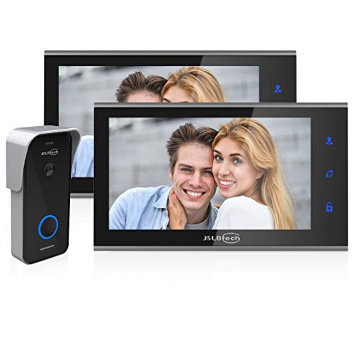 Immagine di JSLBtech Videocitofono Campanello Video 7" IPS FHD Monitor con Versione Notturna a Infrarossi, Supporto Sblocco Remoto, Registrazione, Istantanea, Cornice per Foto, 1-Telecamera 2-Monitors