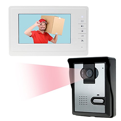 Immagine di LIBO 7" Videocitofono domestico cablato Citofono IR Visione notturna 25 Suonerie IP54 Impermeabile per sistema di ingresso serratura