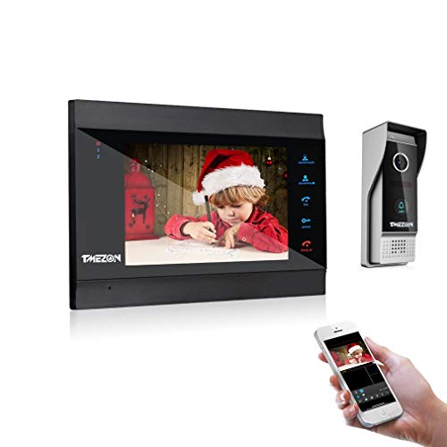 Immagine di TMEZON 1080P nuova versione Wifi Sistema Videocitofonico Con Citofono,7 Pollici IP Monitor Con Telecamera Esterna Cablata, Registra video o foto,TuyaSmart APP